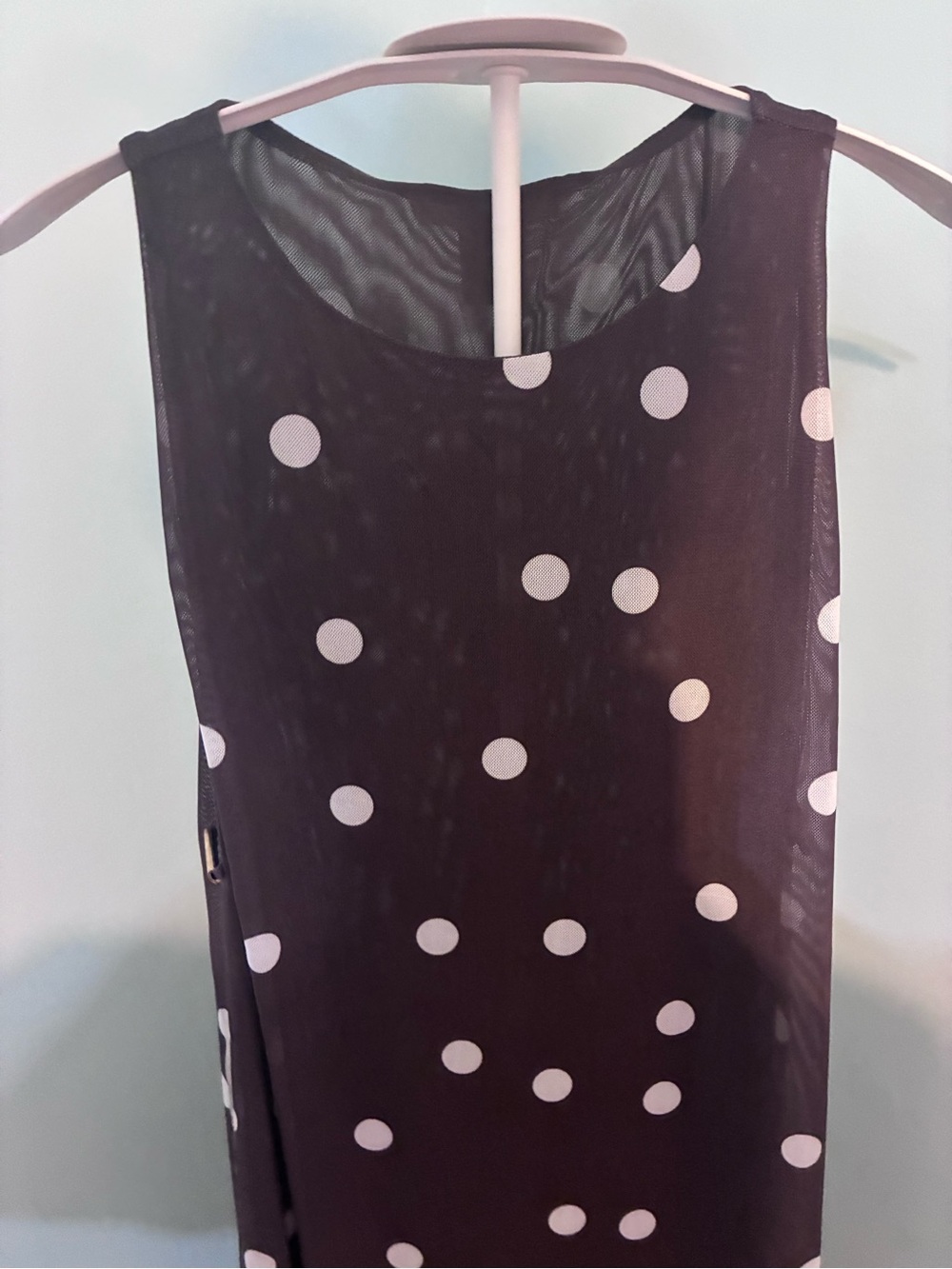 Caroline Constas Brown Maxi Mesh Coverup Dress with White Polka Dot Print - Picture 2 of 6